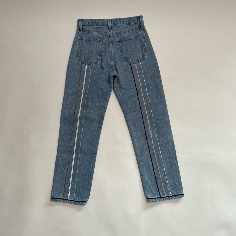 STILL HERE embroidered straight leg high waisted jeans - Picture 6 of 13